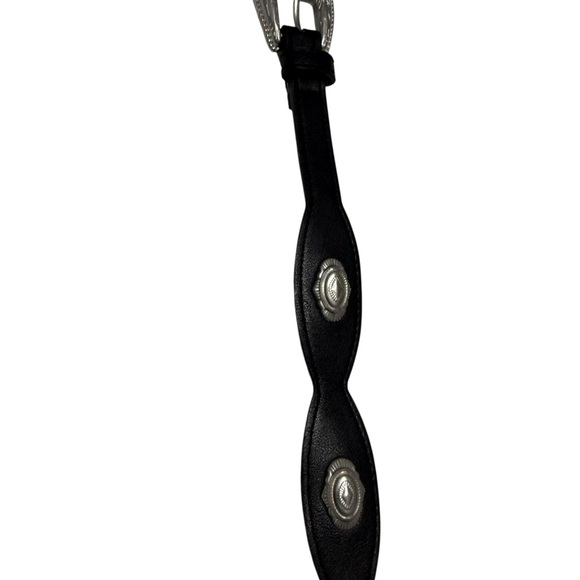 Black Concho Belt approx 42 inches Western inspired - Picture 5 of 8